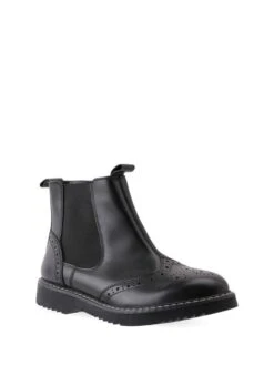 Start-Rite Revolution Black Leather Zip-Up Boots F Fit -Oxford Sales Store A34483s3