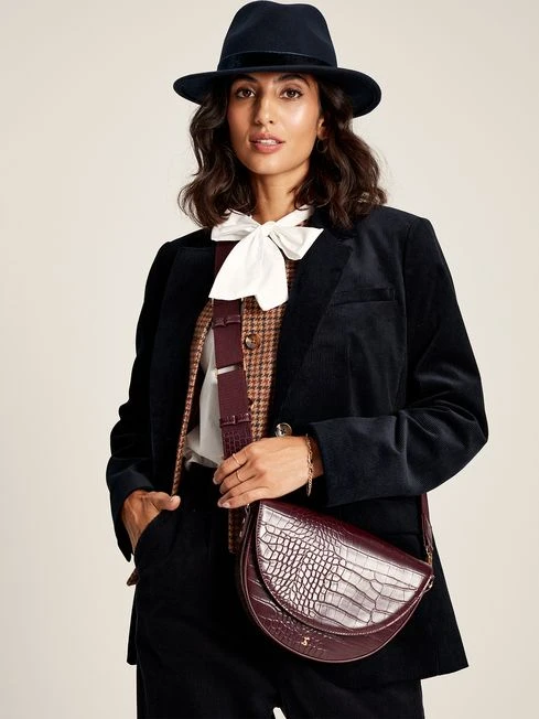 Burgundy Red Half Moon Cross Body Bag 1 Burgundy Red Half Moon Cross Body Bag