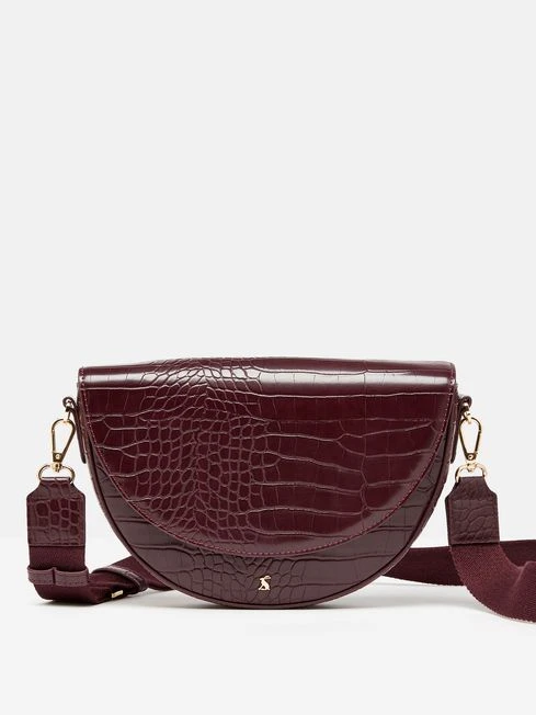Burgundy Red Half Moon Cross Body Bag 4 Burgundy Red Half Moon Cross Body Bag - Image 4