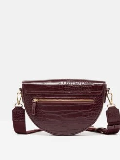 Burgundy Red Half Moon Cross Body Bag 11 Burgundy Red Half Moon Cross Body Bag -Oxford Sales Store C00062s7