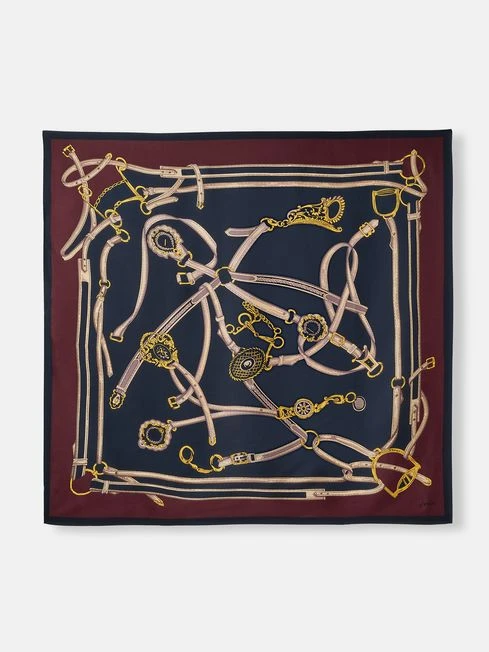 Blue Silk Square Scarf 5 Blue Silk Square Scarf - Image 5