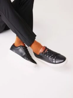 Black Leather Trainers