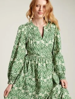 Green Floral Pleated Dress -Oxford Sales Store C37694s5