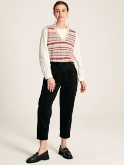 Black Cord Tapered Leg Trousers -Oxford Sales Store C39195s3
