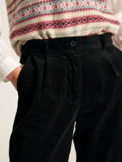 Black Cord Tapered Leg Trousers -Oxford Sales Store C39195s5