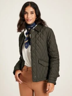 Green Showerproof Quilted Jacket -Oxford Sales Store C43 127s3