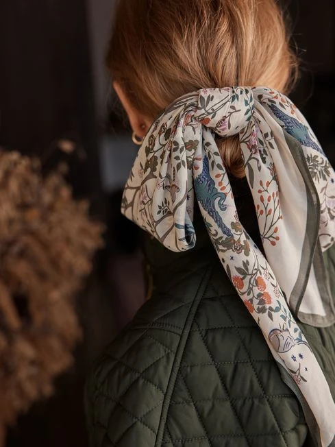 Cream Printed Scarf 5 Cream Printed Scarf - Image 5