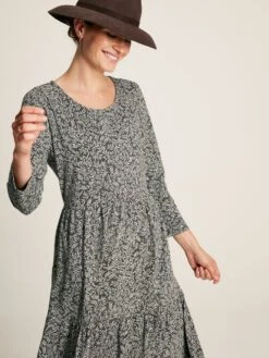 Green Leaf Tiered Jersey Dress -Oxford Sales Store C92051s4