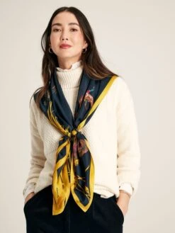 Blue Large Square Silk Scarf -Oxford Sales Store C98049s3