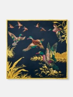 Blue Large Square Silk Scarf -Oxford Sales Store C98049s5