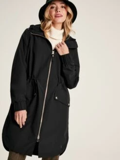 Black Waterproof Zip Through Coat