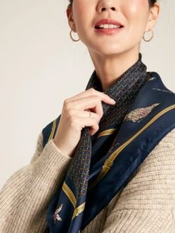 Navy Pheasant Silk Square Scarf 10 Navy Pheasant Silk Square Scarf -Oxford Sales Store C98849s4