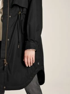 Black Longline Waterproof Coat With Quilted Lining 12 Black Longline Waterproof Coat With Quilted Lining -Oxford Sales Store D03727s6