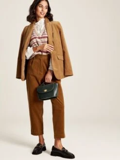 Brown Cord Tapered Leg Trousers -Oxford Sales Store D03728s3