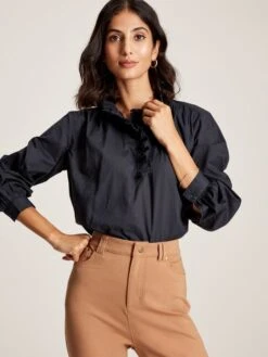 Navy Blue Frill Blouse