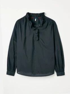 Navy Blue Frill Blouse -Oxford Sales Store D03730s6