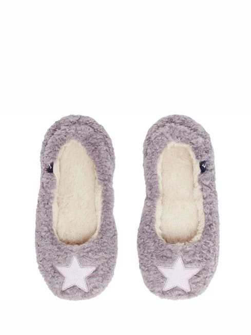 Joules Junior Purple Pombury Ballet Slippers With Interest Upper 4 Joules Junior Purple Pombury Ballet Slippers With Interest Upper - Image 4