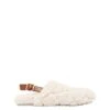 Joules Ali White Borg Quilted Mules