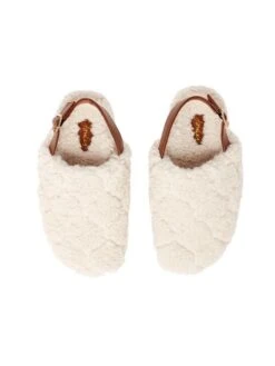 Joules Ali White Borg Quilted Mules -Oxford Sales Store D24977s3