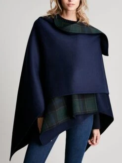 Blue Reversible Wrap Cape -Oxford Sales Store D24985s5