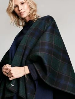 Blue Reversible Wrap Cape -Oxford Sales Store D24985s6