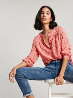Joules Red Georgia Pop Over Top -Oxford Sales Store D25225s4