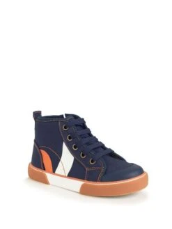 Start Rite Arcade Blue Canvas High-top Zip Up Trainers -Oxford Sales Store D77473s3
