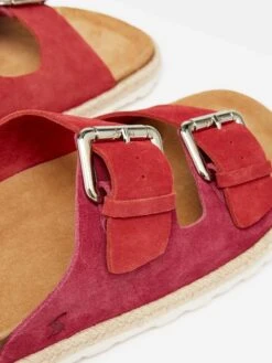 Pink Suede Espadrille Buckle Sliders -Oxford Sales Store D80338s5
