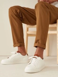 White Leather Trainers -Oxford Sales Store M23375s5