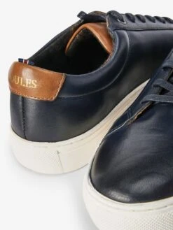 Navy Blue Leather Trainers -Oxford Sales Store M23377s4