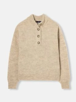 Oatmeal Button Up Jumper -Oxford Sales Store M48341s6