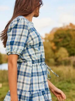 Joules Blue Amalie Check Dress -Oxford Sales Store M92826s11