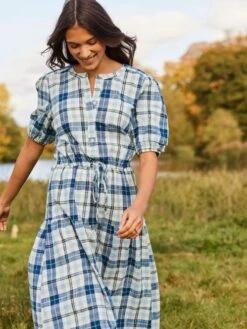 Joules Blue Amalie Check Dress -Oxford Sales Store M92826s7