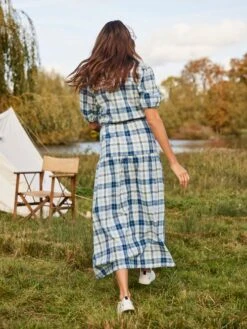 Joules Blue Amalie Check Dress -Oxford Sales Store M92826s9