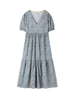 Joules Cream Aura Tiered Cotton Dress -Oxford Sales Store M92838s8