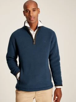 Blue Quarter Zip Fleece Sweatshirt