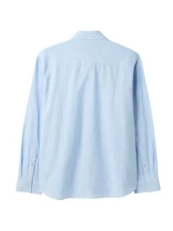 Blue Linen Blend Houndstooth Classic Fit Shirt -Oxford Sales Store N01043s6