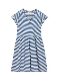 Blue Stripe Jersey Short Dress -Oxford Sales Store N01051s6