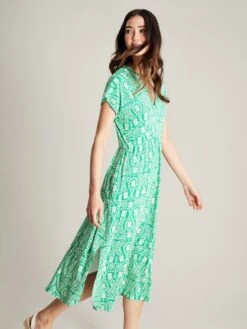 Green Jersey V-Neck Beach Dress -Oxford Sales Store N01066s4