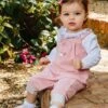 Trotters London Pink Little Cord Jemima Duck Cotton Dungarees