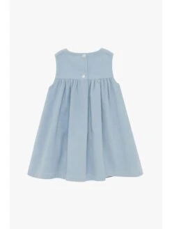 Trotters London Blue Little Pale Jemima Smocked Cotton Pinafore -Oxford Sales Store N32 275s3