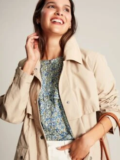 Blue Ditsy Blouse With Frilled Bib -Oxford Sales Store N42345s4