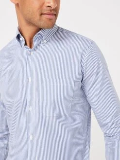 White/Blue Striped Shirt -Oxford Sales Store T15858s3