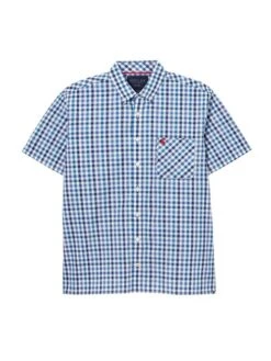 Wilson Blue Short Sleeve Classic Fit Shirt -Oxford Sales Store U46 244s7