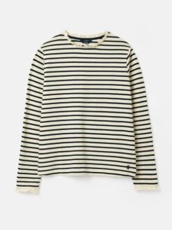 White Long Sleeve Top With Frill -Oxford Sales Store U75 402s6