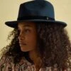 Navy Blue Fedora Hat
