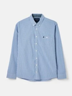 Abbott Blue Long Sleeve Classic Fit Poplin Shirt -Oxford Sales Store U75387s5