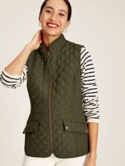 Green Showerproof Diamond Quilted Gilet -Oxford Sales Store U75407s3