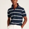 Navy Blue Classic Fit Striped Polo