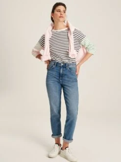 Navy Blue Drop Shoulder Long Sleeve Top -Oxford Sales Store U77164s3